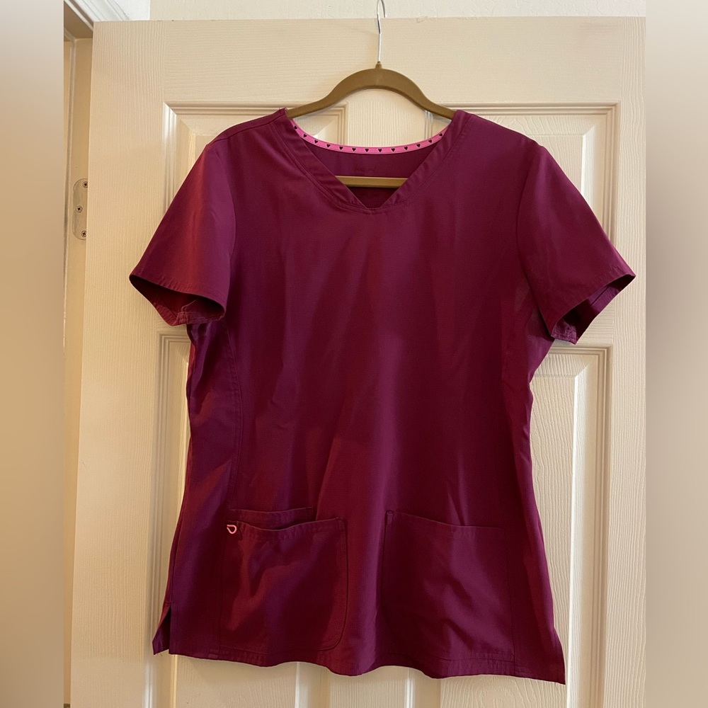 Maroon woman’s scrub top